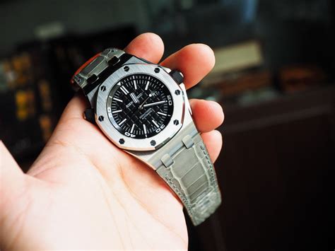 audemars piguet rubber strap replica|Audemars Piguet crocodile strap.